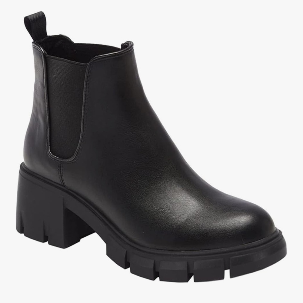 Juliet Holy Lug Sole Platform Ankle Booties Chelsea Slip On Chunky Combat Boots - Picture 3 of 11